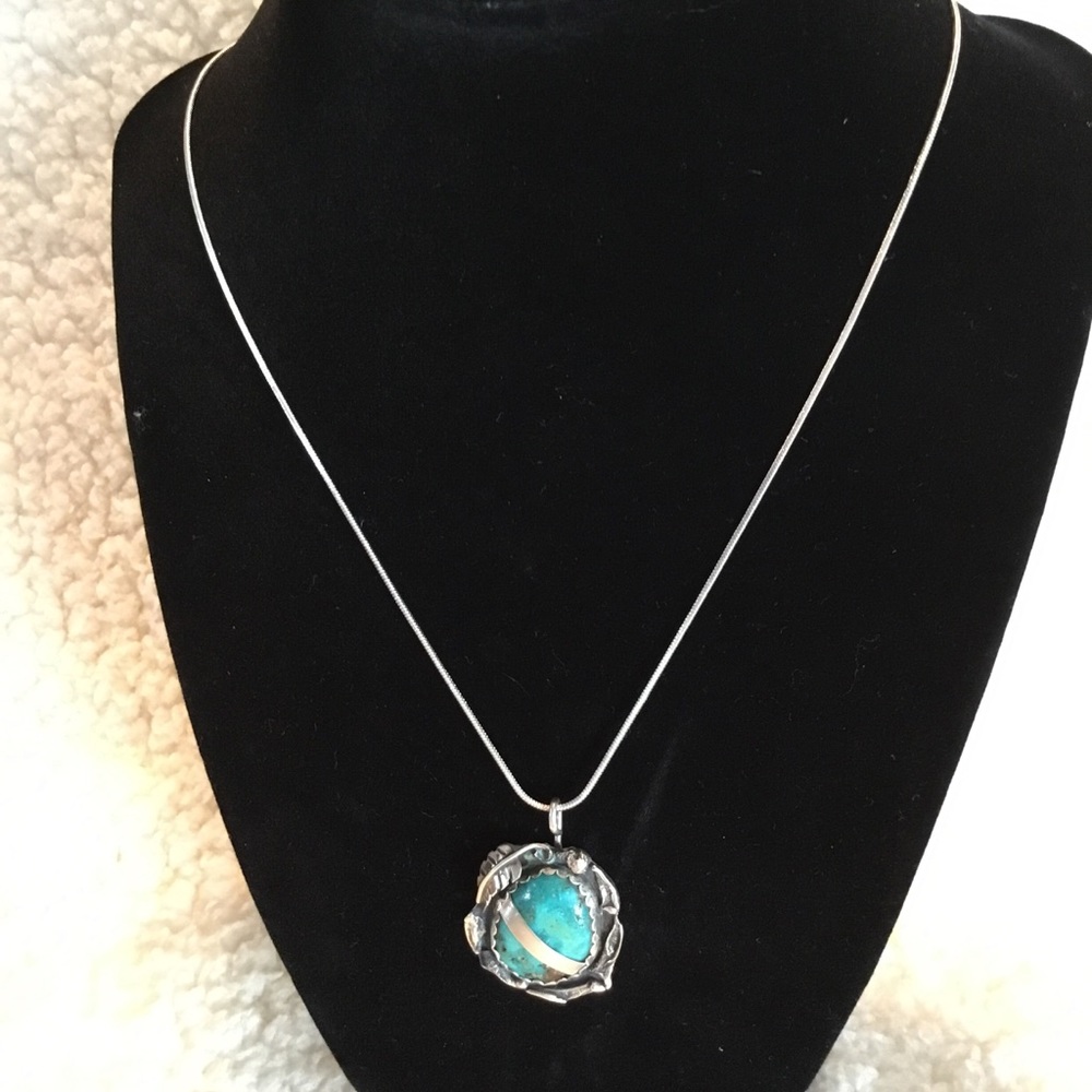 Authentic Turquoise & Sterling Silver Pendant